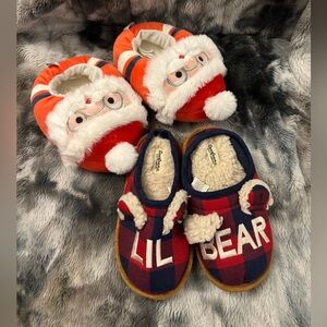 Dearfoams Lil Bear & Squishmallow Santa slippers